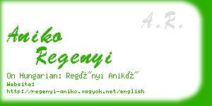 aniko regenyi business card